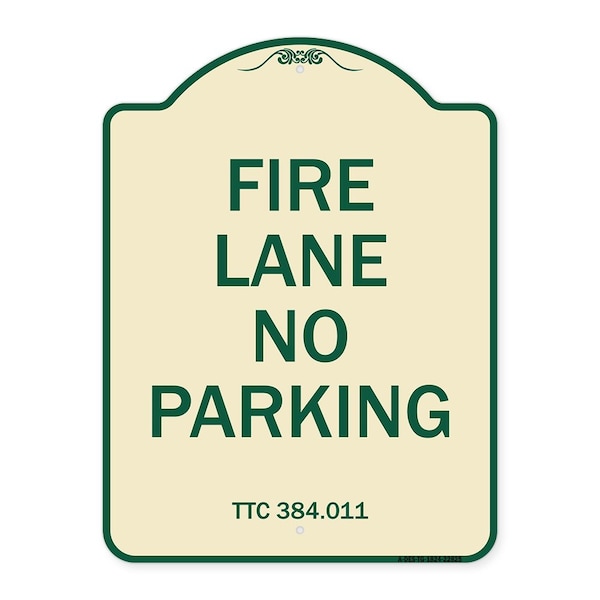 Signmission Texas Fire Lane No Parking Heavy-Gauge Aluminum Architectural Sign, 18" L, 24" H, TG-1824-22825 A-DES-TG-1824-22825 - main
